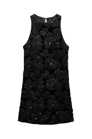 Robe droite en velours - Noir