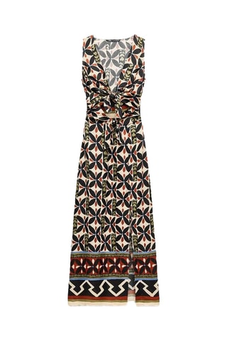 Robe droite - Beige et noir