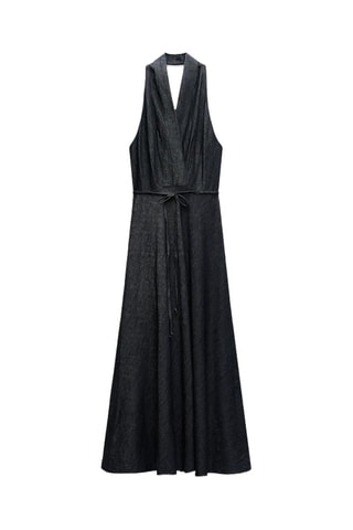 Robe longue en lin - Noir
