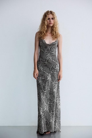 Robe longue - Noir et gris