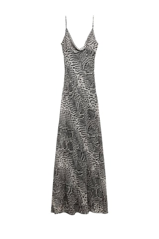 Robe longue - Noir et gris