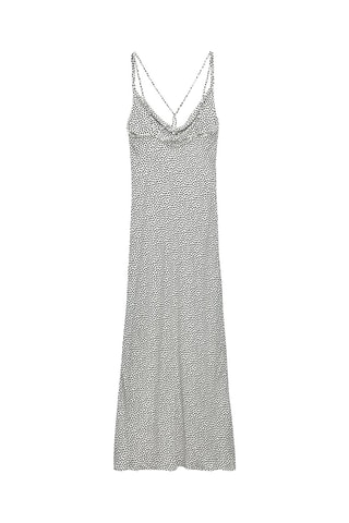 Robe drapée - Blanc et noir
