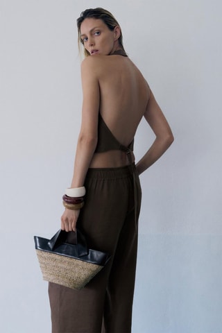 Gilet de costume en lin - Marron