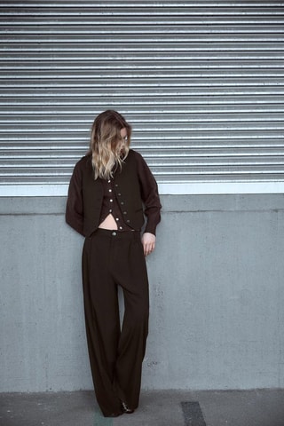 Gilet de costume en laine - Marron