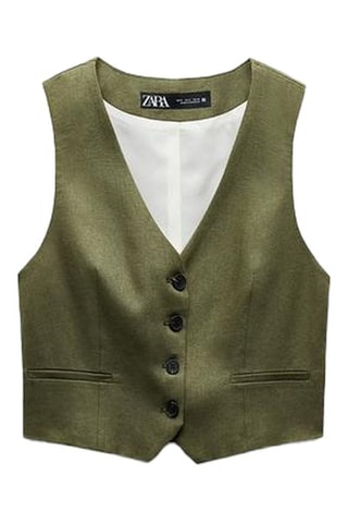 Gilet de costume en lin - Vert