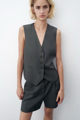 Gilet de costume en lin - Gris