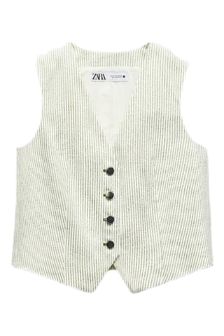 Gilet de costume - Ecru et gris