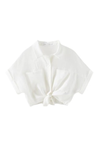 Chemisier noué - Blanc