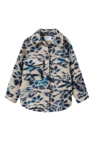 Surchemise en laine - Bleu marine et écru