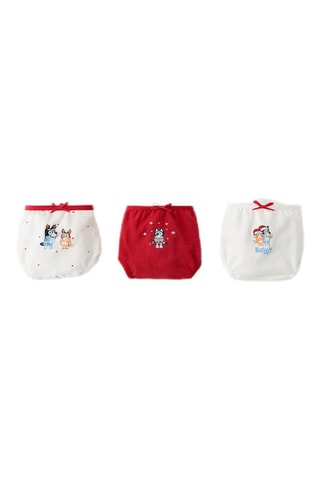 3 culottes Bluey - Blanc et rouge