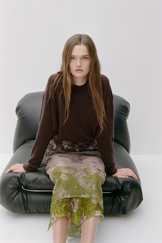 Jupe droite - Beige et vert clair