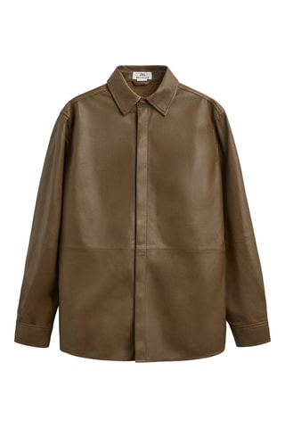 Chemise en cuir de mouton - Marron clair