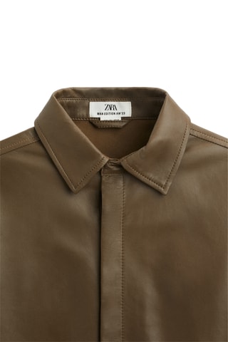 Chemise en cuir de mouton - Marron clair