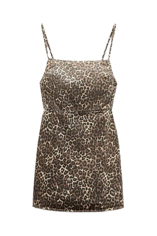 Robe fourreau en jean - Noir et marron clair