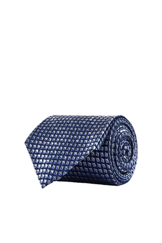 Cravate en soie - Bleu marine et gris clair