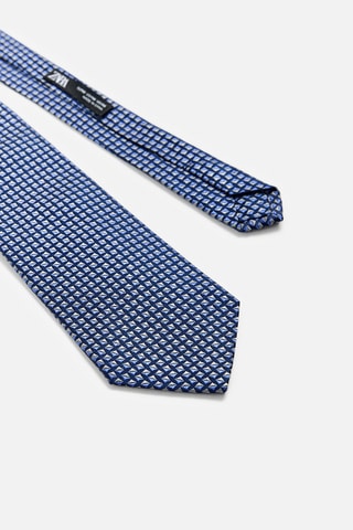 Cravate en soie - Bleu marine et gris clair