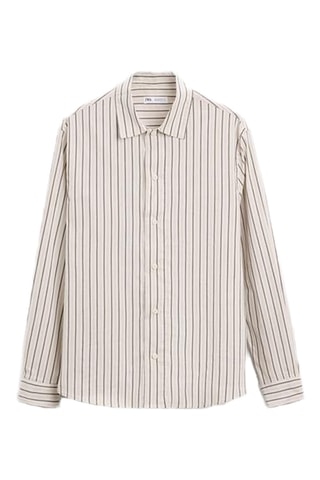 Chemise - Ecru et marron clair