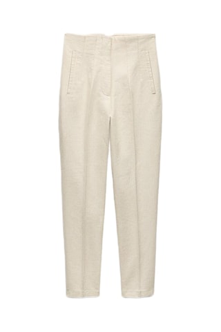 Pantalon taille haute - Beige chiné