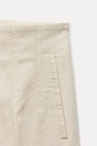 Pantalon taille haute - Beige chiné