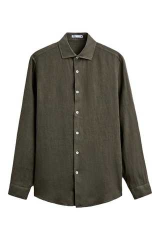 Chemise en lin - Vert foncé