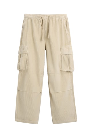 Pantalon cargo en velours - Ecru