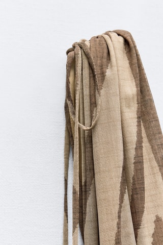 Robe drapée - Beige et marron