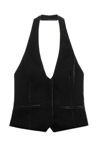Gilet de costume en velours - Noir