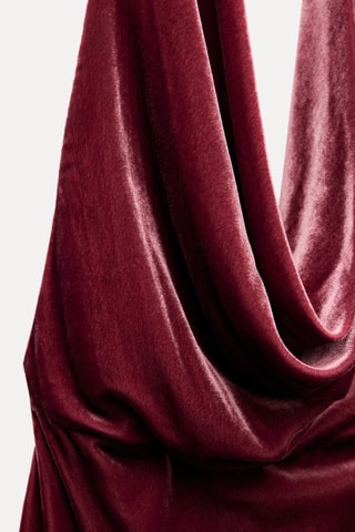 Robe midi en velours - Rouge
