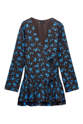 Robe portefeuille - Bleu cobalt et noir