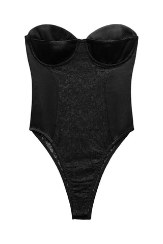 Body bustier en dentelle - Noir