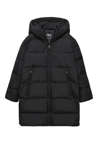Doudoune longue à capuche - Noir