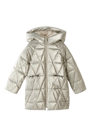 Doudoune longue à capuche - Beige
