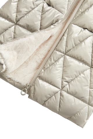 Doudoune longue à capuche - Beige