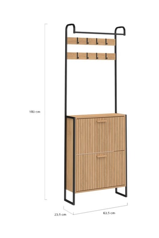 Vestiaire d'entrée 2 abattants Faustine -  63,5 x 23,5 x 180 cm