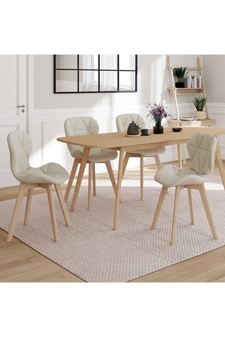 4 chaises en bois Gatsby - 46 x 79 x 50 cm