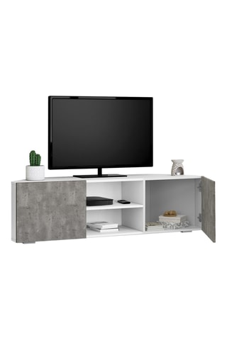 Meuble TV avec LED 2 portes Kléa - 110 x 32 x 31 cm