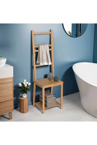 Porte serviette en bambou 4 niveaux Maya - 40 x 40 x 140 cm