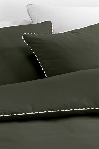 Parure de couette en percale de coton 78 fils/cm² Loumea - Kaki