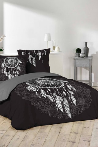 Parure de couette en coton 42 fils/cm² Ista - Noir 