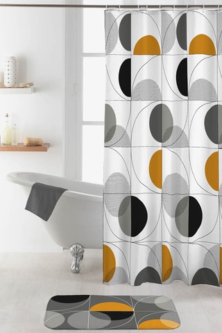 Rideau de douche Color Gris et marron - 180 x 200 cm