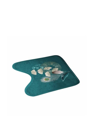 Tapis WC Ginkoblue Bleu canard - 45 x 45 cm