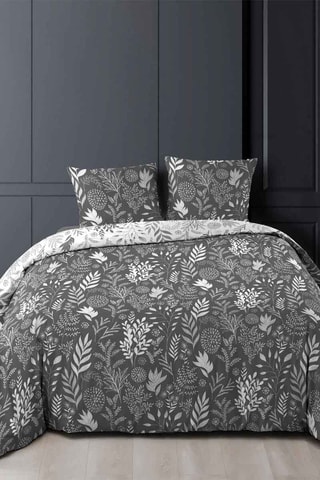 Parure de couette en coton 52 fils/cm² Suzanne - Anthracite