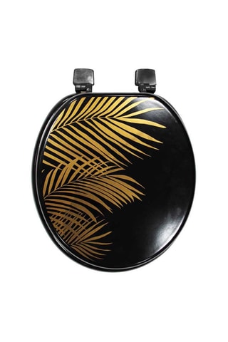 Abattant WC Orbella Noir et doré - 37 x 47 cm