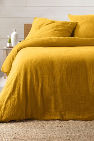 Parure de couette en coton 57 fils/cm² Angelia - Jaune