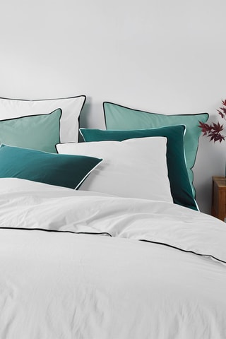 Parure de couette en coton 57 fils/cm² Linette - Blanc