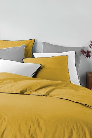 Parure de couette en coton 57 fils/cm² Linette - Jaune