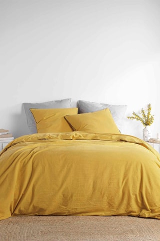 Parure de couette en coton 57 fils/cm² Linette - Jaune
