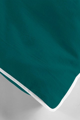 Parure de couette en coton 57 fils/cm² Linette - Pétrole