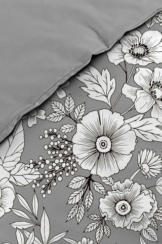 Parure de couette en coton 52 fils/cm² Allover Milady - Gris et blanc