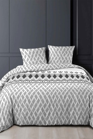 Parure de couette en coton 52 fils/cm² Allover - Noir et blanc